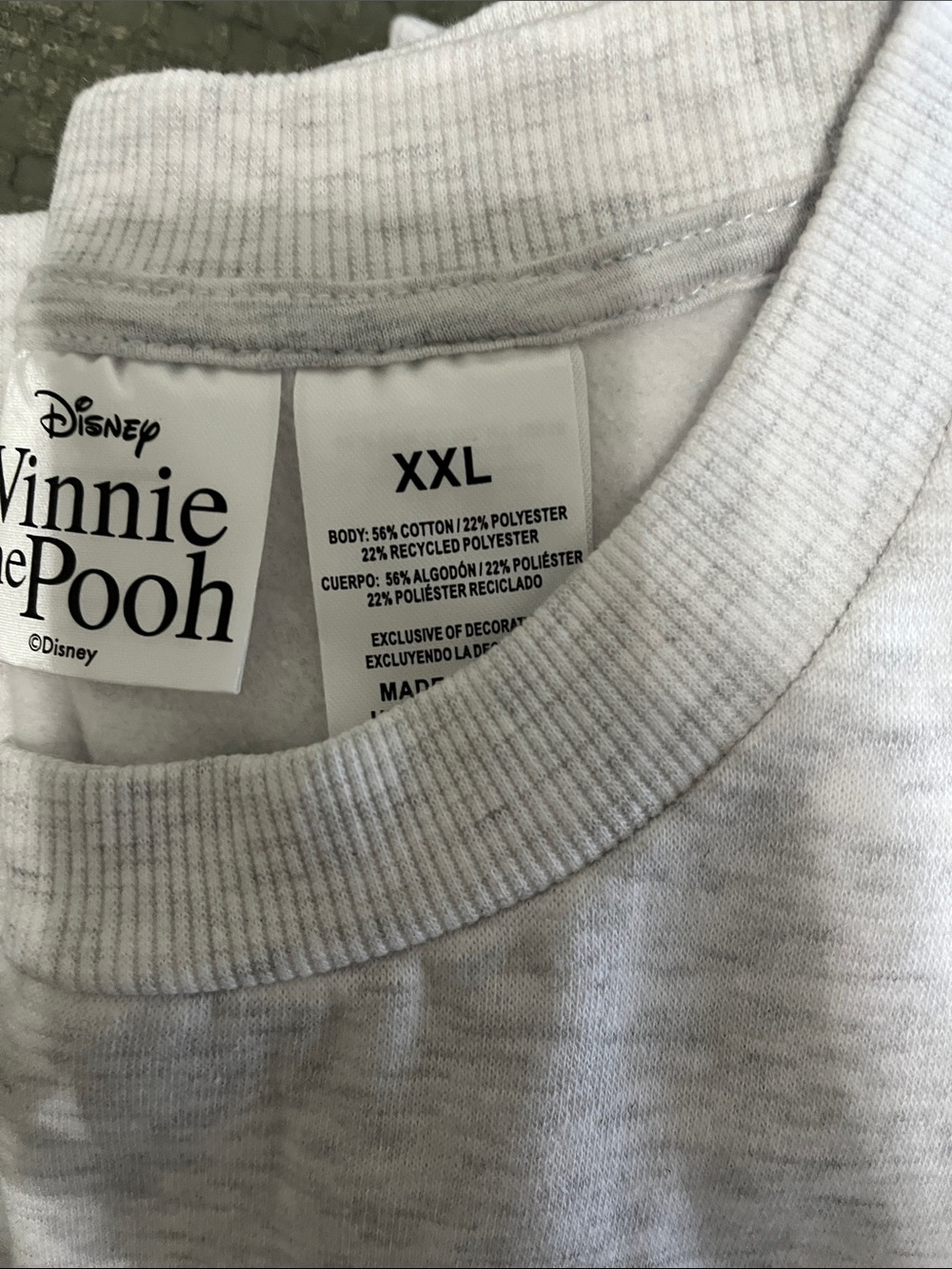 Light Gray Graphic Winnie the Pooh Crewneck Sweatshirt - Picture 10 of 11